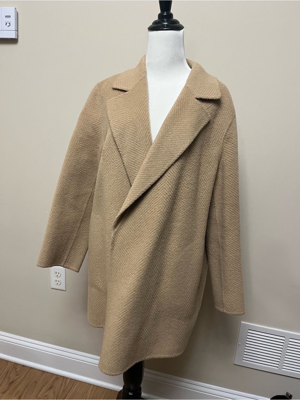 Women’s Camel Wool-Blend Overcoat